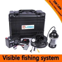 underwater fishing camera kit with 20meters depth 360 rotative camera 7inch monitor with dvr built in hard plastics case