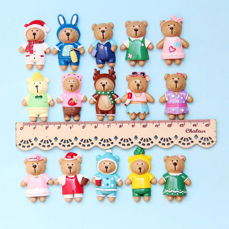5 шт. полимерные Стразы плоские с оборота кабошон Kawaii с рисунком рождественского медвежонка с плоской задней частью кабошоны из смолы для телефона бантики "сделай сам" Скрапбукинг ремесла