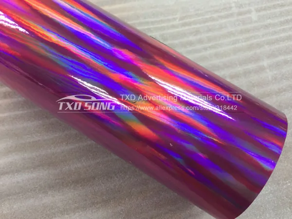 pink 152x40 см серебристо-черная голографическая Хромовая виниловая голографическая пленка с лазерным покрытием, автомобильная пленка, наклейка, лист с воздушными пузырьками - Название цвета: pink
