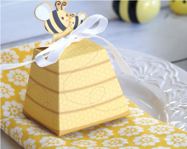 100 шт./лот милый Тип Сладкая как пчела! коробка для душа мамы и ребенка свадебные