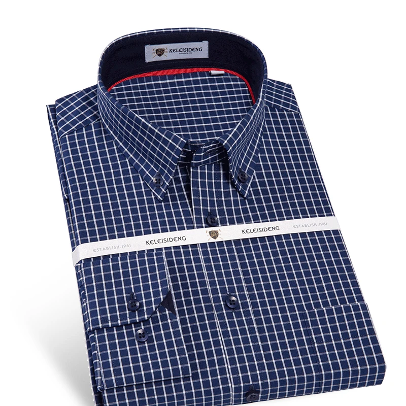 Мужская классическая рубашка в клетку ORINERY Повседневная из 100% хлопка на