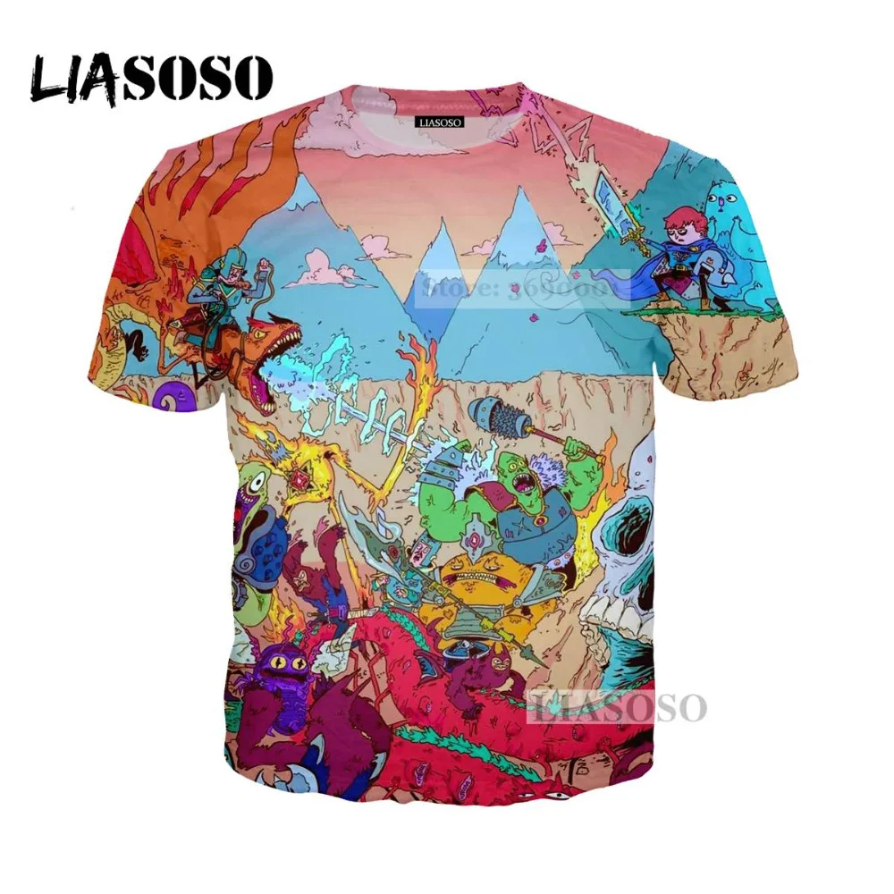 LIASOSO 2018 новейший 3D принт для женщин и мужчин мультфильм время приключений