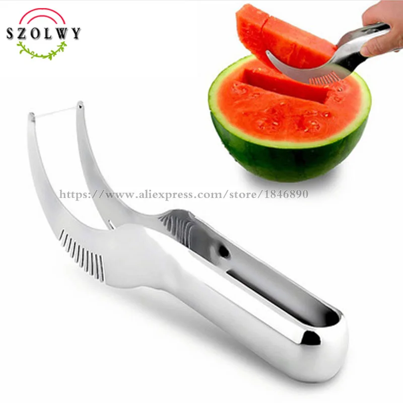 hot sale 1pcs stainless steel watermelon cantaloupe slicer cutter server corer scoop tool utensils as seen on tv | Дом и сад