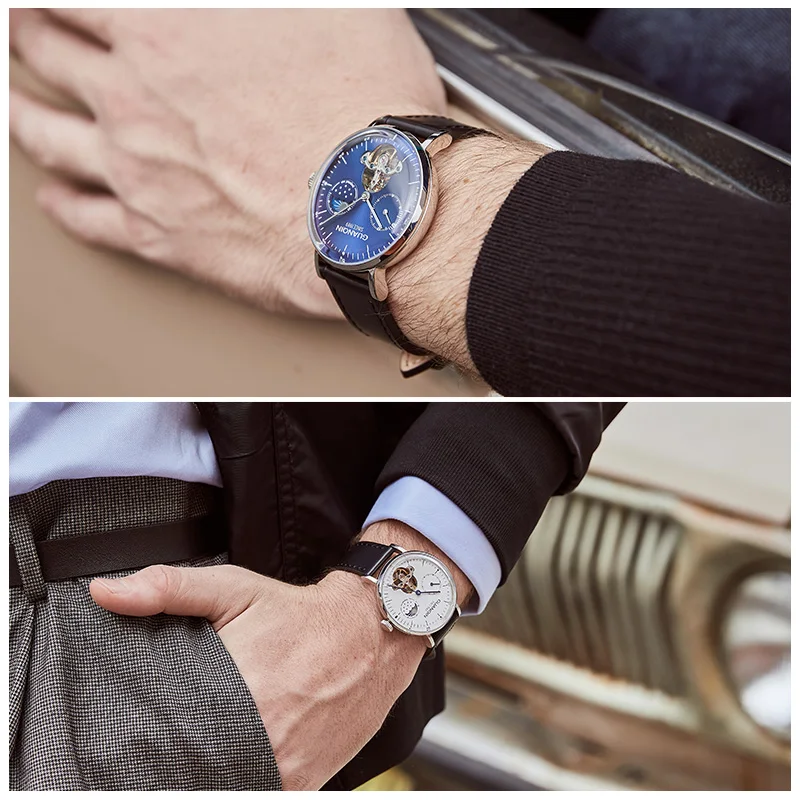 GUANQIN 2019 Механические мужские 3D часы Curver Tourbillon автоматические водонепроницаемые