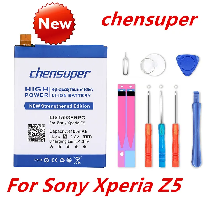 

Аккумулятор chensuper LIS1593ERPC 4100 мА · ч для Sony Xperia Z5 E6603 E6653 E6633 E6683 E6883 + Бесплатные инструменты