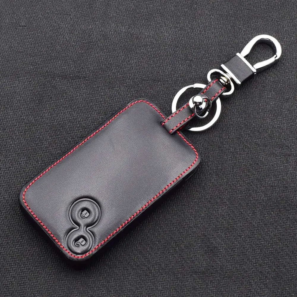 2 кнопки кожаный чехол для ключей для автомобиля Renault Laguna Espace Smart Keyless пульт дистанционного управления франко-борт Защита Чехол сумка для ключей авто аксессуары