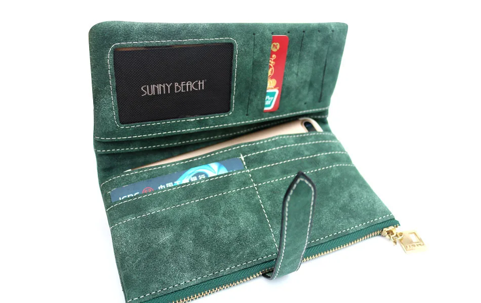 Женский кошелек из нубука и кожи на молнии|women wallets nubuck|long pursewomen long purse |