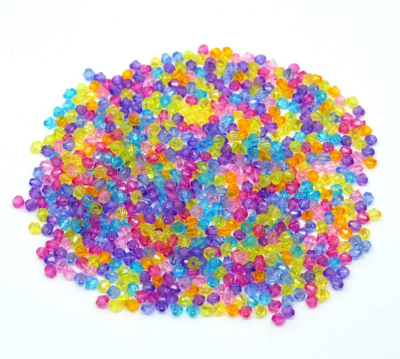DoreenBeads 2000 смешанные биконовые Акриловые Крошечные бусины 4x4 мм (B10783) yiwu|bead acrylic|beaded