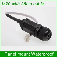m20 rj45 network connector with 25cm cable panel mount ip67 waterproof outdoor ap box interface wireless base stations shield
