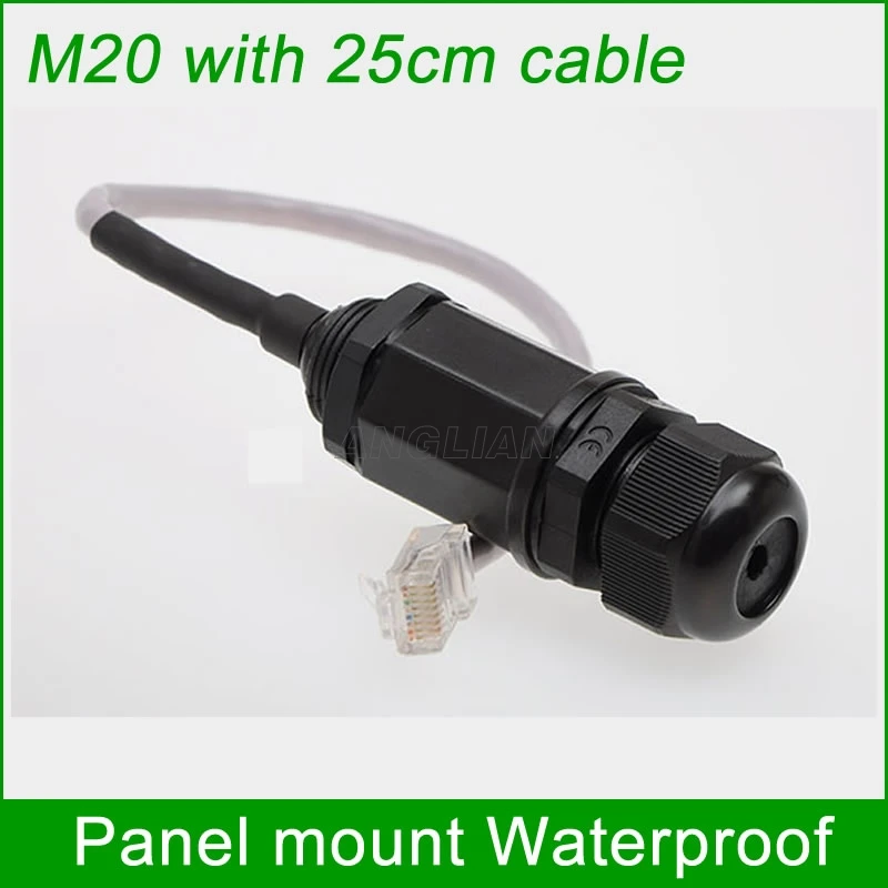 Сетевой соединитель M20 RJ45 с 25 см кабелем Панельное крепление IP67