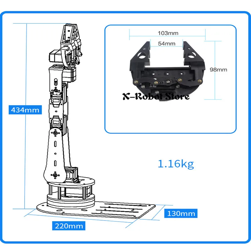 Новый набор рук робота 6 DOF металлический коготь металлическое основание