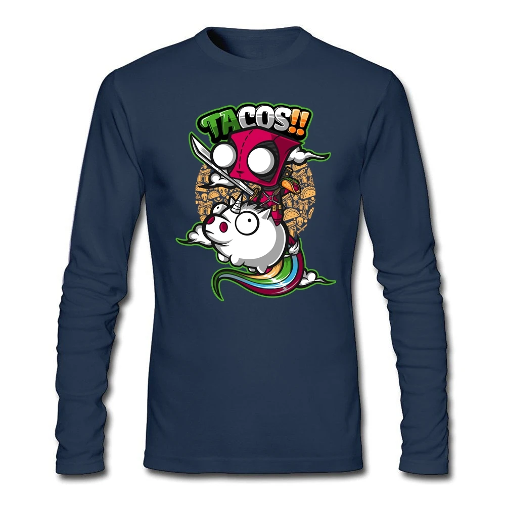 Популярная мужская футболка с надписью Tacos и единорогом Geek Maker забавная круглым