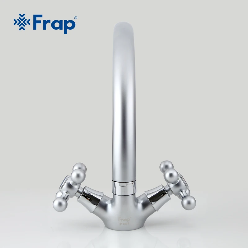 Смеситель для кухни Frap F4219 с двумя ручками смеситель хромированной насадкой и