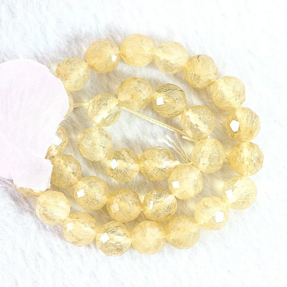 Yellow Watermelon Tourmaline Stone 4mm 6mm 8mm 10mm 12mm 14mm Round Faceted Loose Beads Diy Jewelry Making 15&quot B510 | Украшения и
