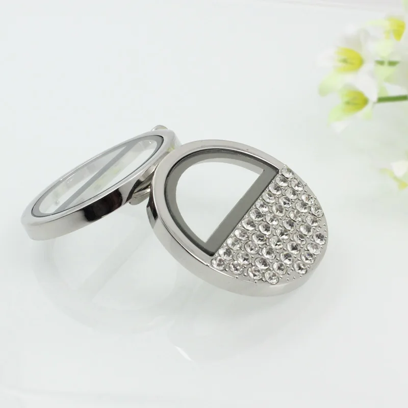 Diylocket Большой Плавающий Медальон половина Стразы таинственный диаметр 36 мм