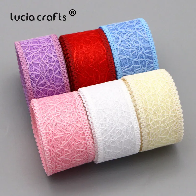 Lucia crafts 5/6 ярдов 25 мм сетчатая кружевная лента для отделки тканевая DIY упаковка