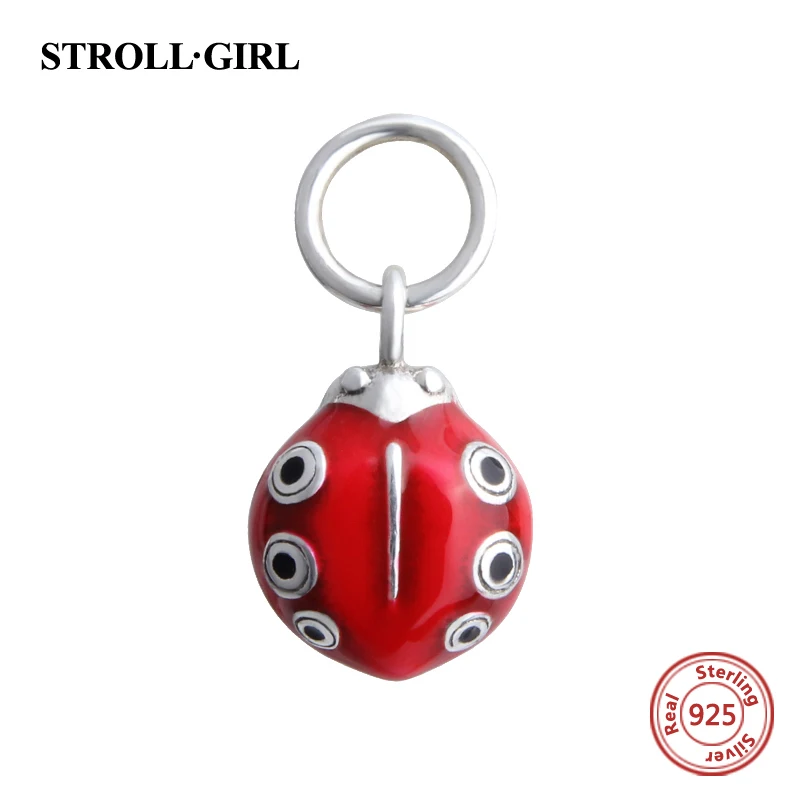 Strollgirl 925 Серебряные шарики DIY Craft Подвески коллекции животных собака кошка панда Лев лошадь Fit Аутентичные Пандора браслеты ювелирные изделия - Цвет: StrollGirl05410