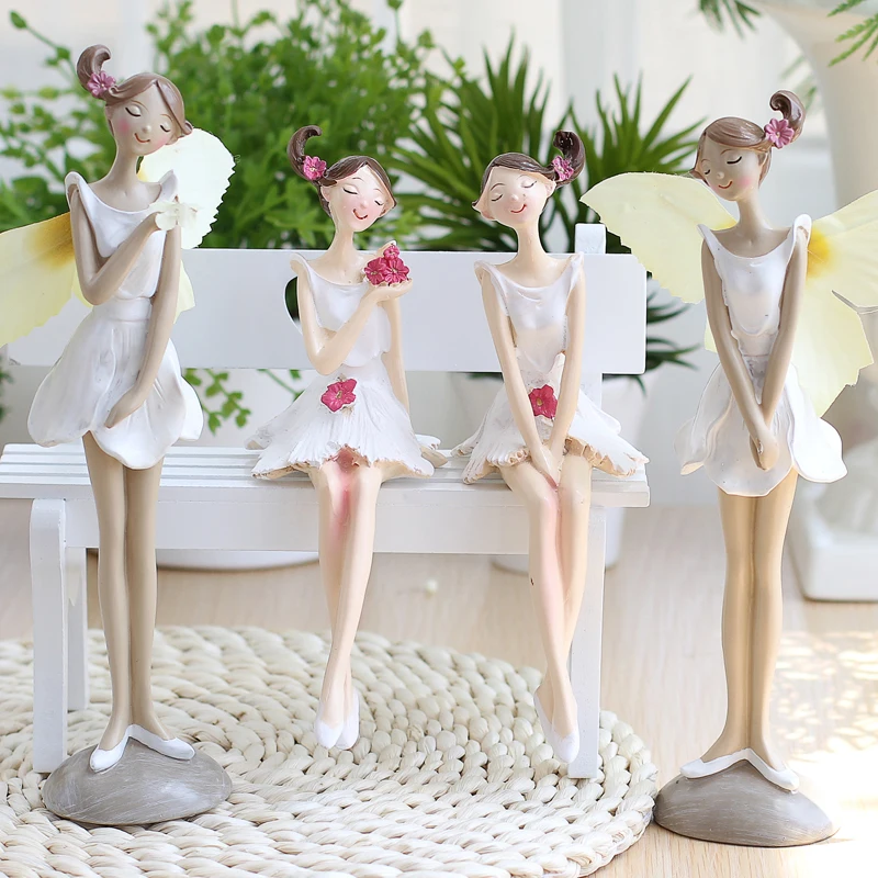 Поли сидит с цветочным мотивом для девочек Леди сестра деко стоя Фея Ангел