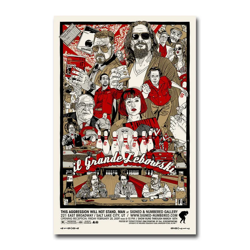 ИСКУССТВО ШЕЛК или холст печать большой Lebowski горячий фильм плакат 13x20 дюймов для украшения комнаты-004 - Цвет: Picture 6