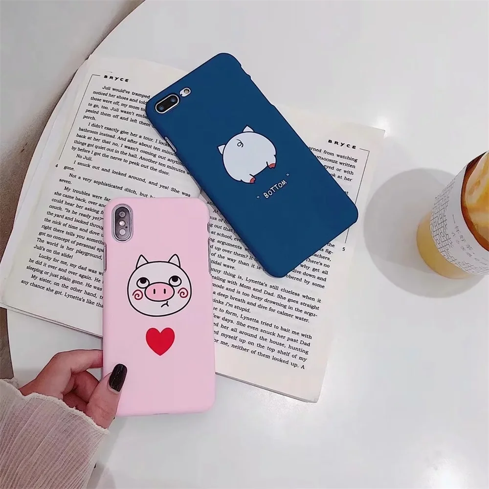 Милый чехол для телефона с рисунком животных iPhone 8 7 6 Plus X Матовый Жесткий