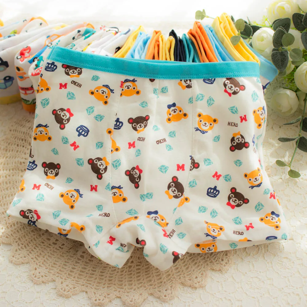 6 шт./лот нижнее белье для мальчиков хлопковые детские трусики боксеры с рисунком