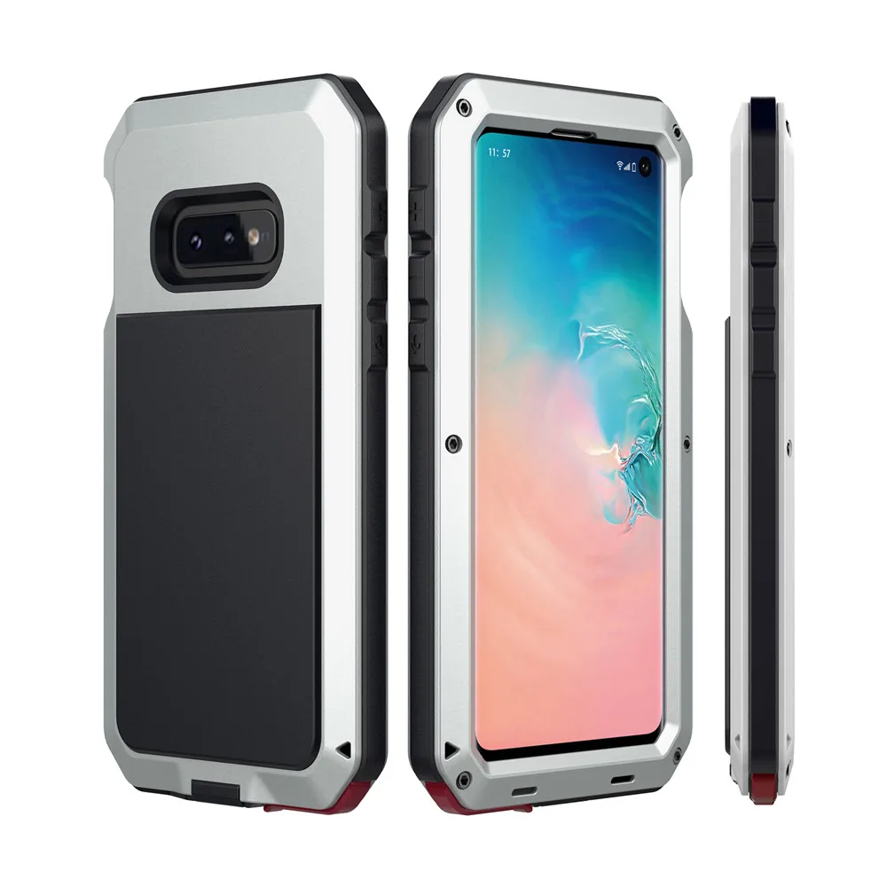 Закаленное Стекло пленка+ для samsung S10 10E S10Plus S8 S8plus S9 S9Plus Note8 Note9 защитный люксовый чехол Heavy Duty чехол металлический чехол