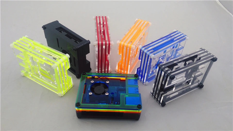 Чехол для Raspberry pi 3 Plus 9 слоев акрила в сборе|Аксессуары демонстрационных стендов| |