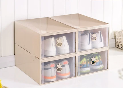 Drawer khaki(Men) Высокое качество, толстые коробки для обуви, органайзер, Прозрачная комбинация для мужчин и женщин, пластиковая коробка для хранения обуви, DHL, 30 шт - Цвет: Drawer khaki(Men)