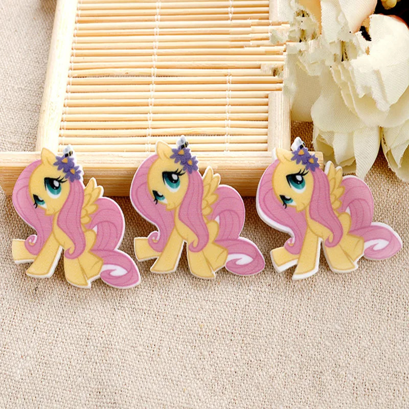 20 шт./лот Милая Лошадь Единорог Flatback DIY кабошоны из смолы Kawaii Planar Crafts украшения