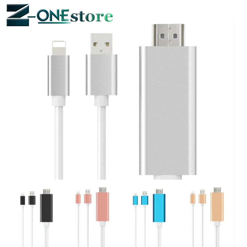 Кабель HDMI с Lightning на адаптер HDTV AV USB кабель 1080P для iPad Air /iPad mini 2 3 4 iPhone X 8 7 6S Plus