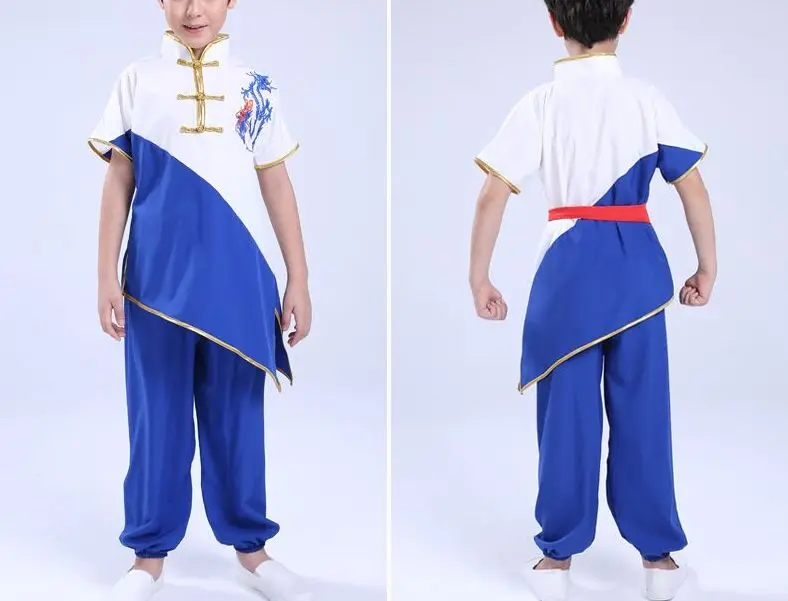 new unisex high quality kids Embroidery dragon kung fu wushu clothing children martial arts uniforms tai chi suits |
