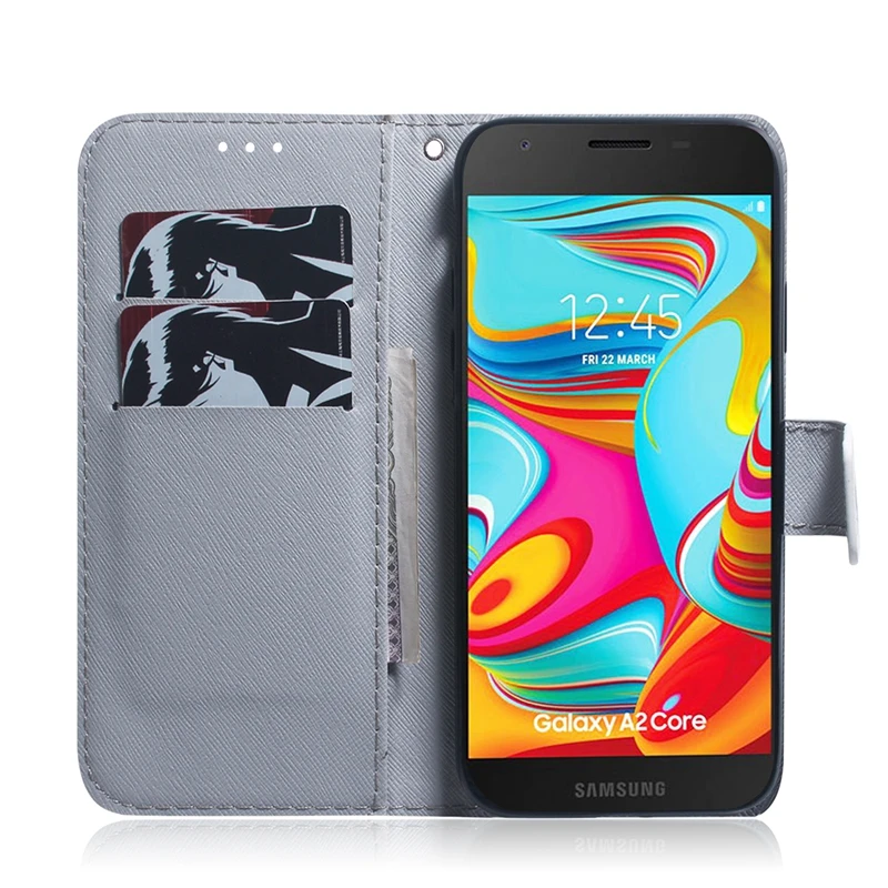 Кожаный чехол-книжка с бумажником для Samsung Galaxy A2 Core телефона A 2 | Мобильные