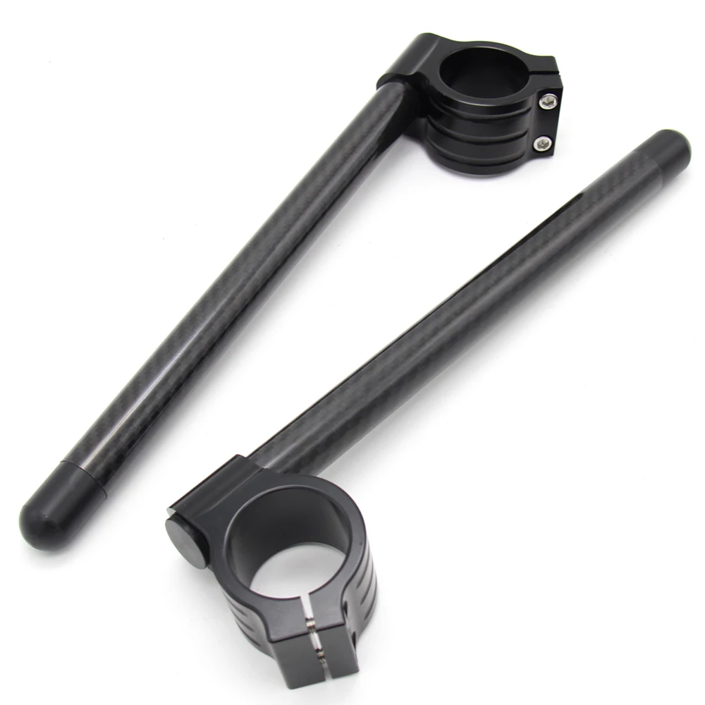 Cafe Racer Motorcycle Handlebar Racing Adjustable Carbon Fiber 31/32/33/36/37/38/39/41/45/46/48/50/51 mm Clip On Fork Handle Bar |