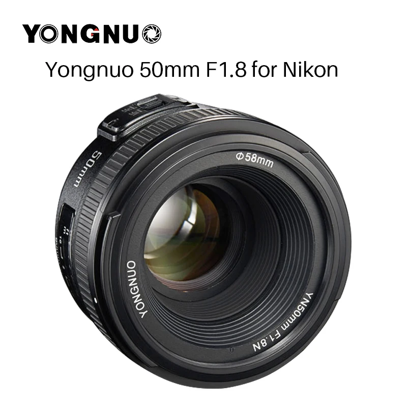Объектив YONGNUO yn 50 мм F1.8 с большой апертурой и автофокусом для камеры Nikon D800 D300 D700