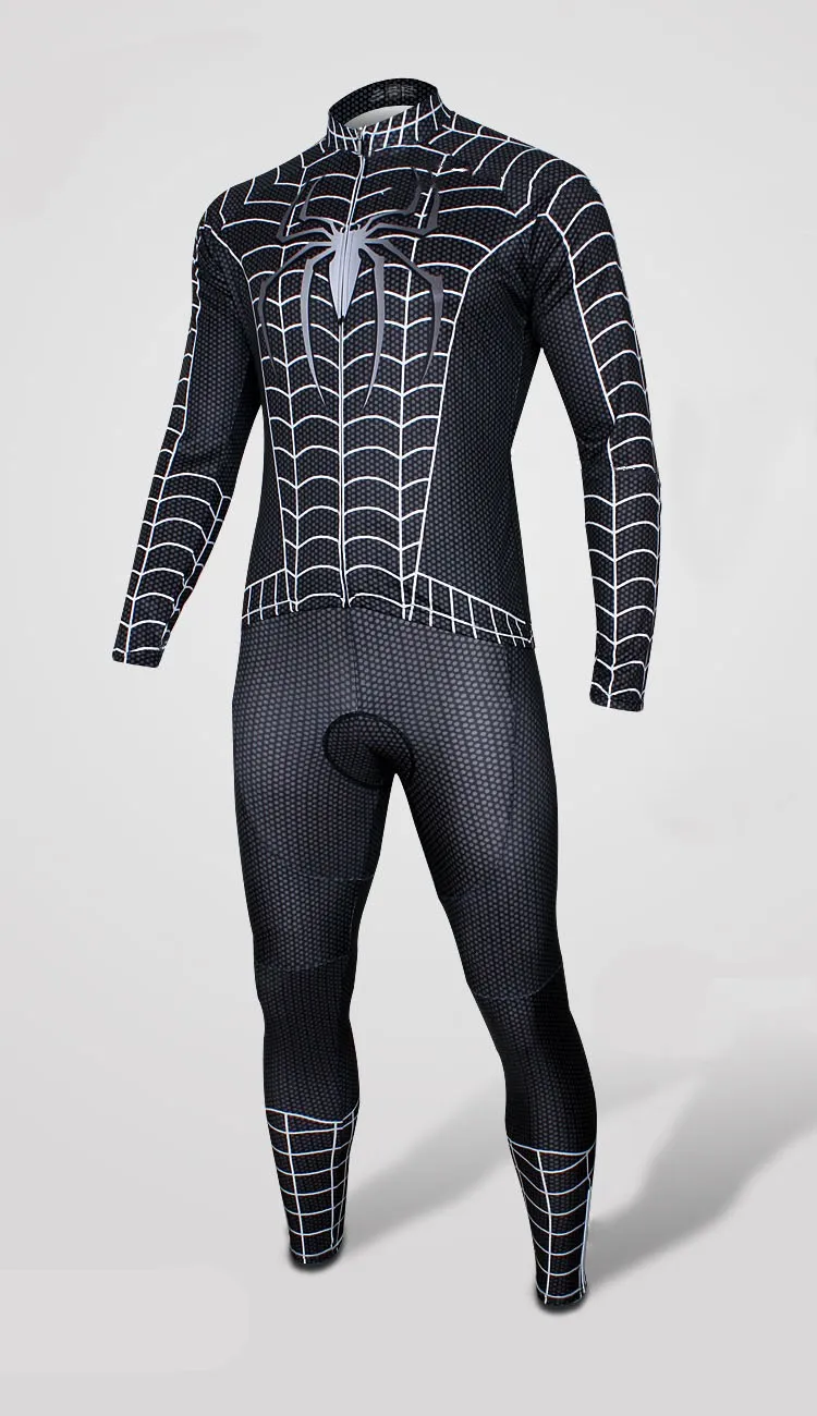 long suit Крутая спортивная одежда Spider, комплект из Джерси для велоспорта, Супермен, Бэтмен, Железный человек, Супергерой, длинный рукав, велосипедная одежда, униформа для мужчин, набор - Цвет: long suit