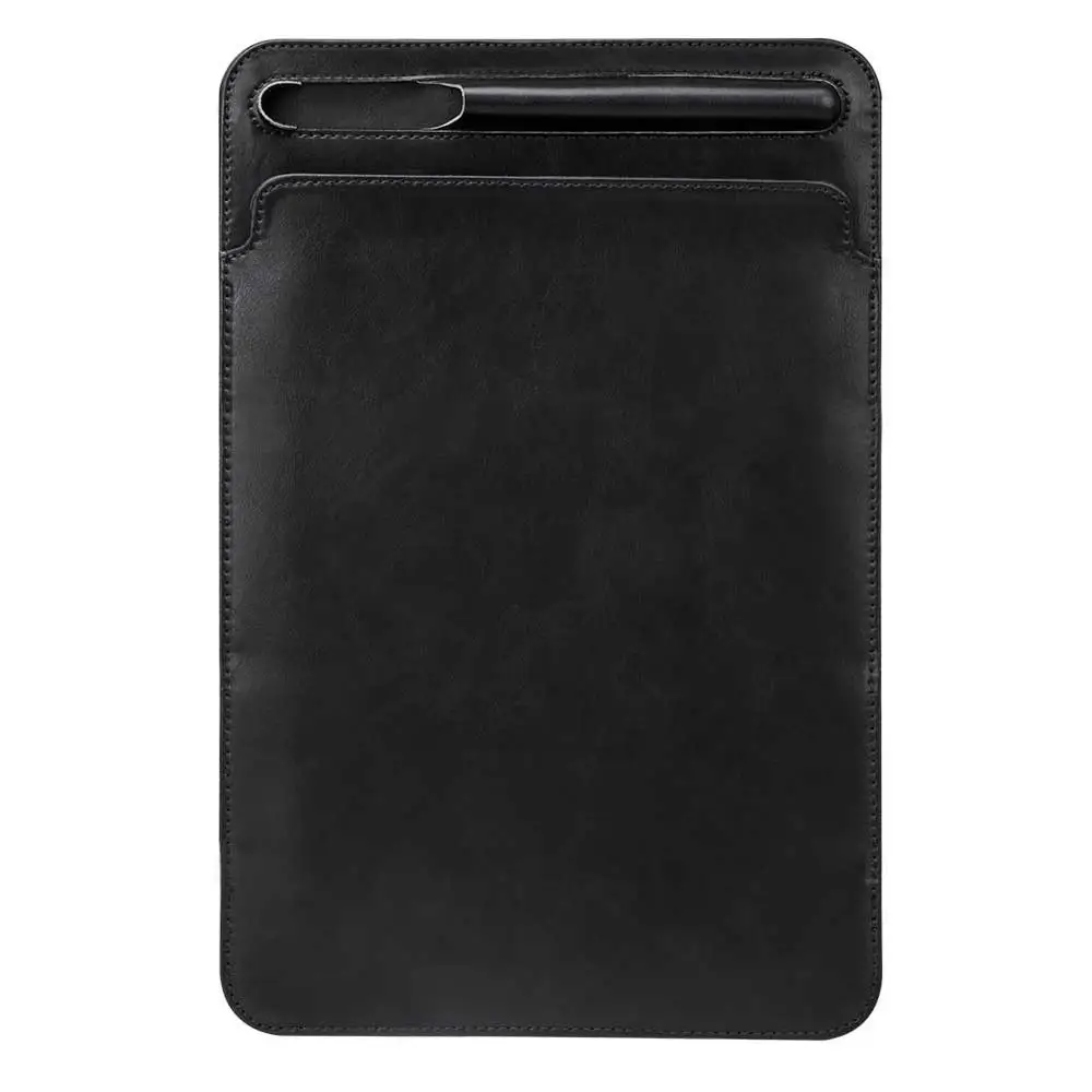 Black Jisoncase Роскошный кожаный чехол для ipad Pro12.9 дюймов чехол Защитный чехол для сумки с карандашом держатель для ipad чехол - Цвет: Black