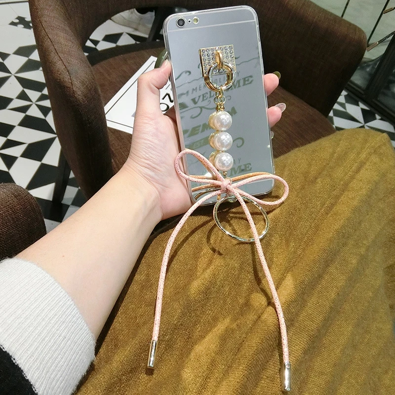 HOCAYU Cheap Mirror Anti Gravity Cases for Iphone 5 5s Se 6 6s 6plus 7 7plus 8 8plus Bowknot Crystal Buckle Soft TPU Back Cover |