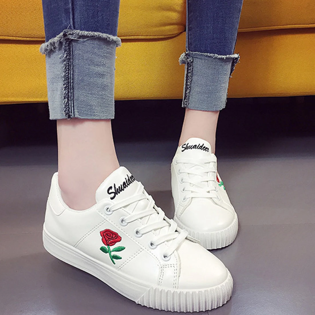 2017 Новый Кожаный Женская Обувь Повседневная Кожаная Для Женщин Плоские Туфли