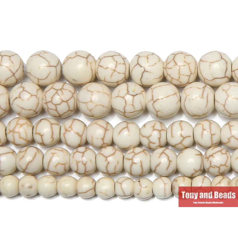 Natural White Turquoise Round Loose Beads 15