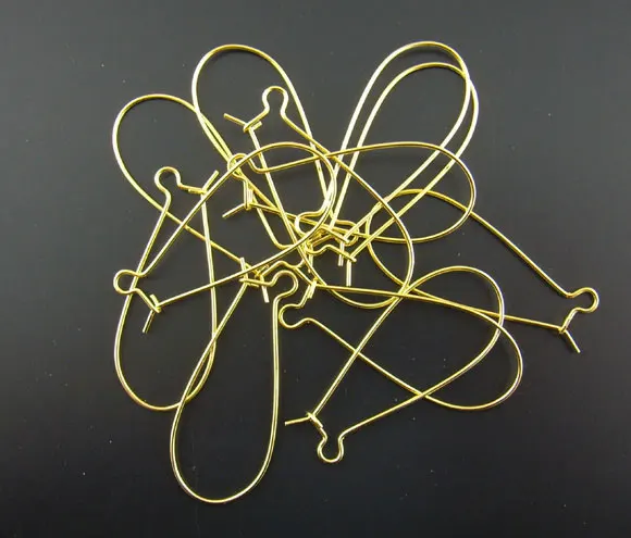 Doreen Box Lovely 200 шт золотой цвет провода для ушей 15*36 мм (B01193)|ear wires|kidney ear wireswire wire |