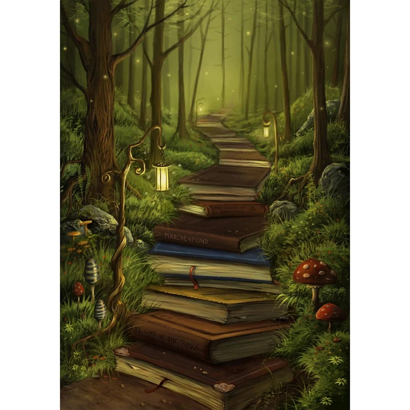 

5D Diy Diamond Painting Forest Book stairway Cross Stitch Home Decor Full pasted Rhinestones Mosaic Diamond Embroidery NEW141