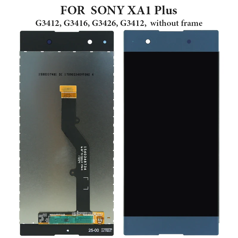 Без битых пикселей черный золотой синий розовый дисплей для Sony Xperia XA1 Plus G3412 G3416 G3426