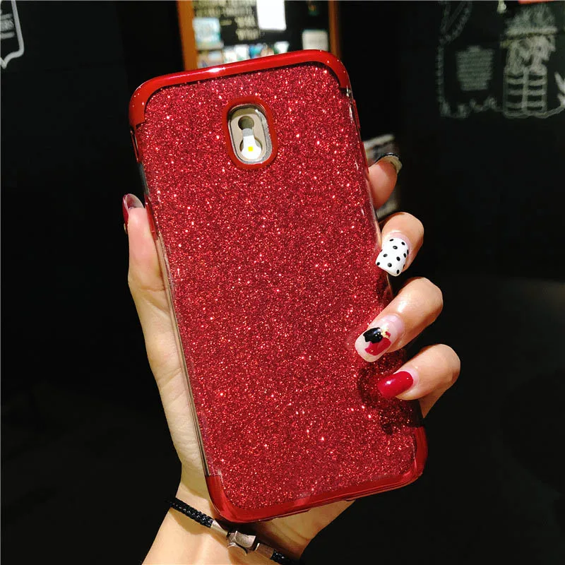 Glitter Case For Samsung J3 J5 J7 A3 A5 A7 2016 2017 iphone X 6 6s 7 8 Plus Cover 2 in 1 TPU Silicone Bling Soft Back Phone |
