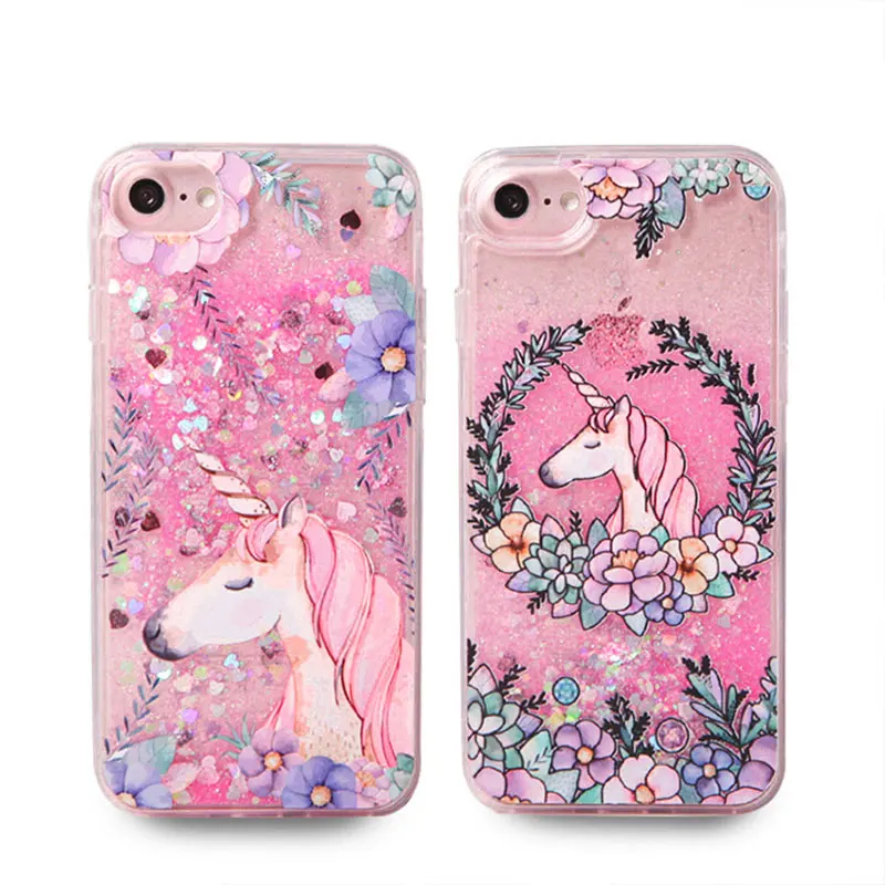 Hard Plastic Capinha For iPhone 8 7 Plus X Glitter Quicksand Cover Case 6 6s 6Plus iPone Cartoon Capa iphonex Cases |