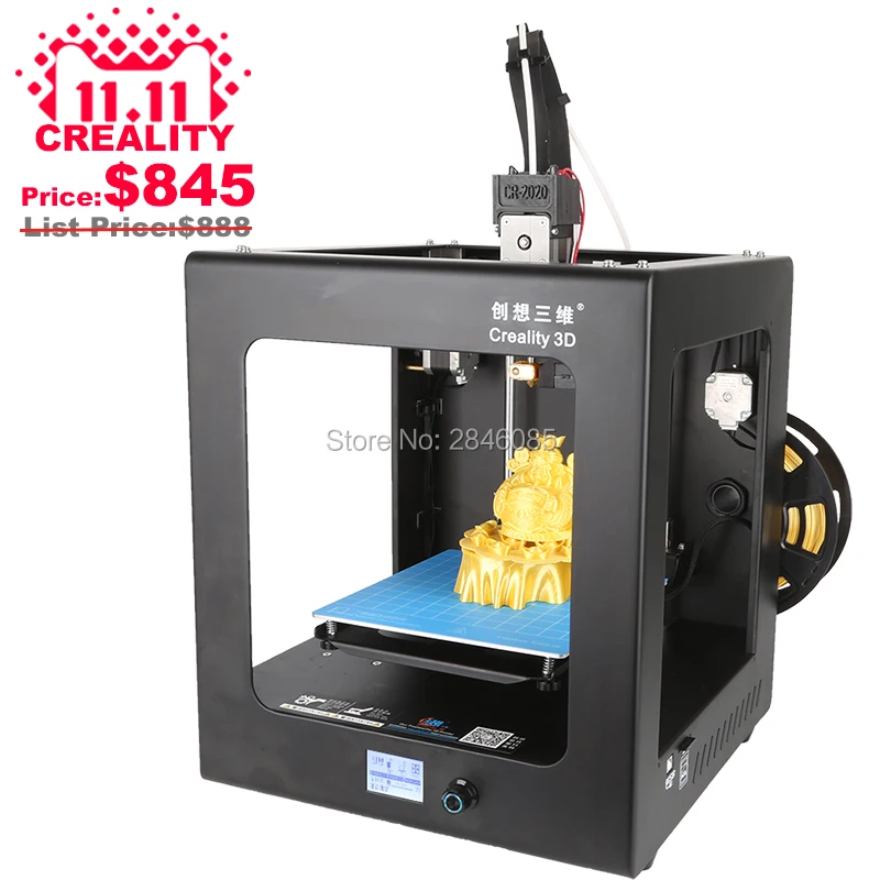 2017 CREALITY 3D Auto Leveling CR-2020 One-Key Operate LED Full Assembled Printer Large Print Size With Free Filament | Компьютеры и