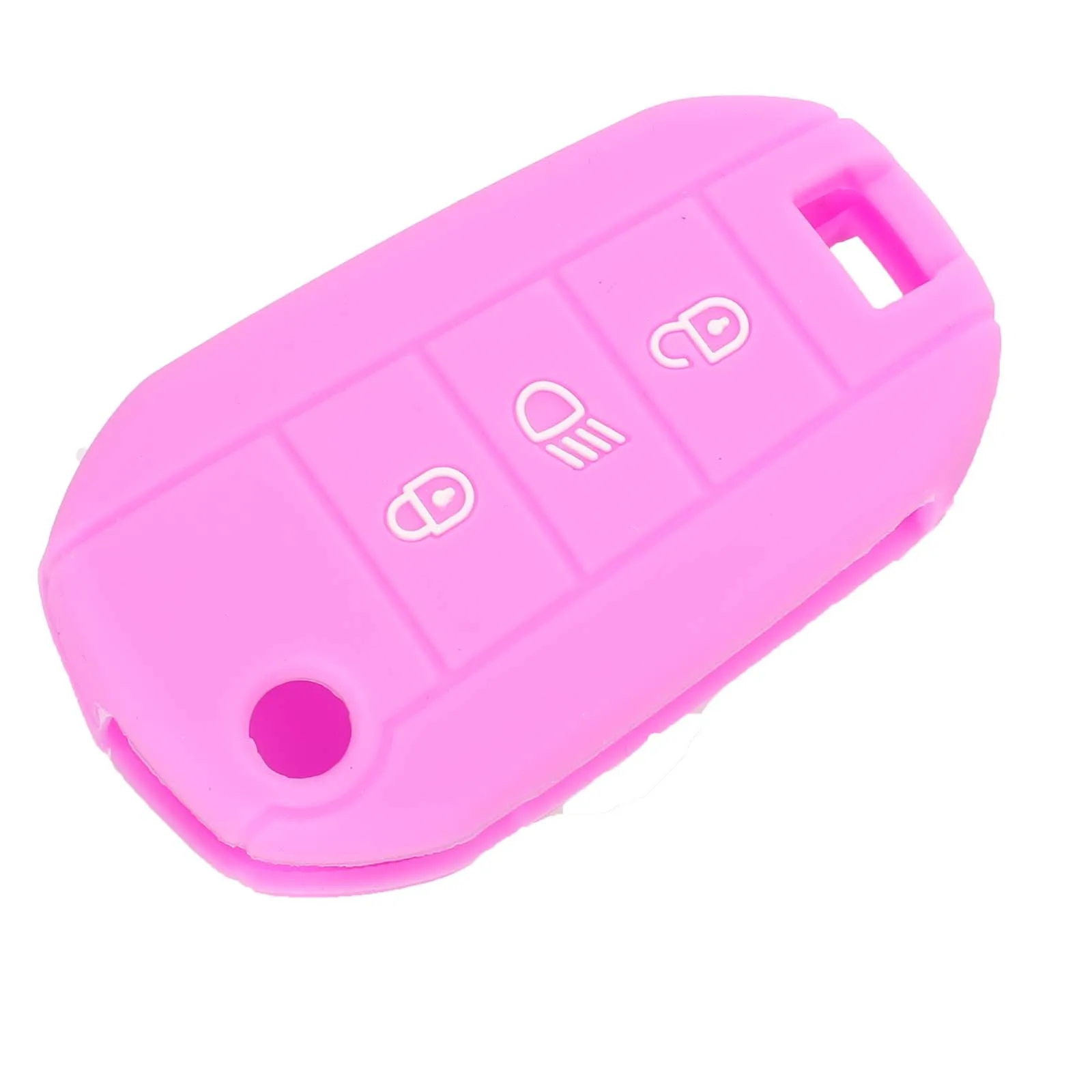 Rosered Силиконовый чехол для ключей от машины для peugeot 208 308 408 508 2008 3008 RCZ Citroen C3 C4 C5 Berlingo удаленное крышка 3BTN - Название цвета: Rosered