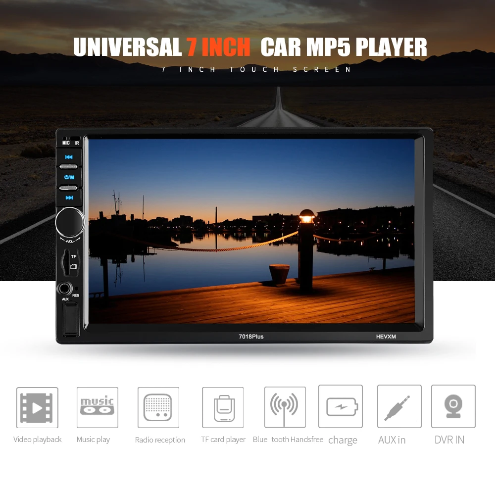 7018 Plus 2 Din автомагнитола 7 &quotHD сенсорный зеркальный мультимедийный плеер MP5 камера