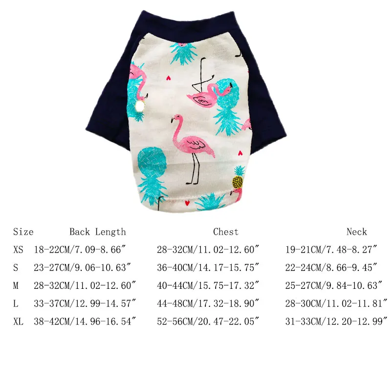 Flamingo vest Летняя переноска для собак, дышащее детское платье с рисунком фруктов для щенков и кошек, костюмы, боди для чихуахуа xs-xl DOGGYZSTYLE - Цвет: Flamingo vest