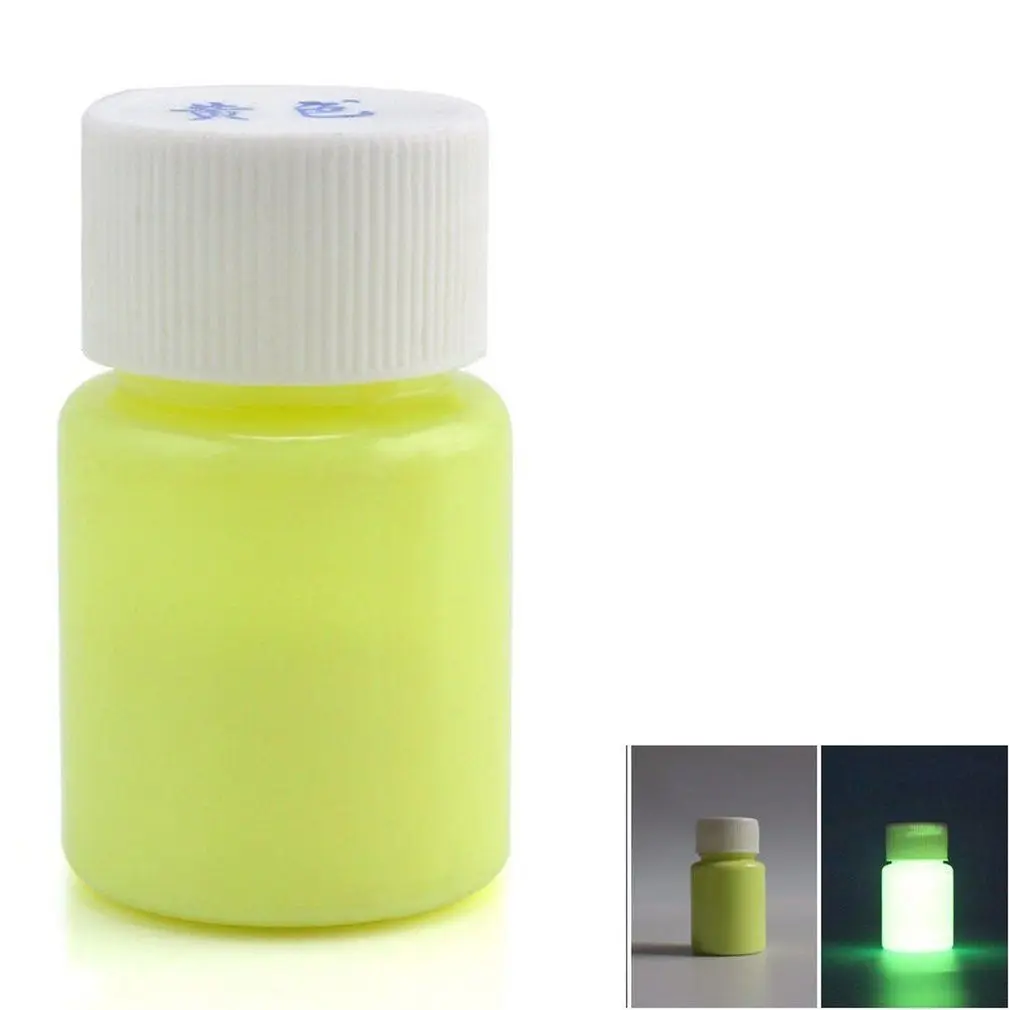 Yellow 1 шт., 20 г, сделай сам, долговечное светящееся покрытие для детского творчества, блеск, фосфорная краска для тела, пигмент, порошок, дети, светятся в темноте, игрушки - Цвет: Yellow