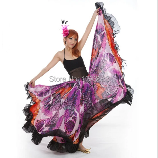 720 градусов печатных племенно Макси Цыганский танец живота костюм Одежда для